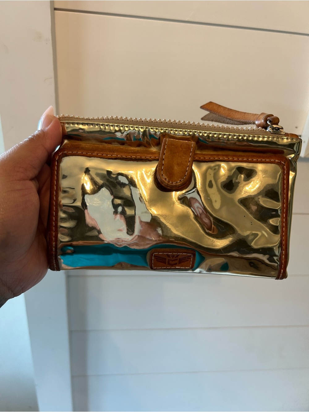 Consuela Goldie slim Metallic Wallet used good condition